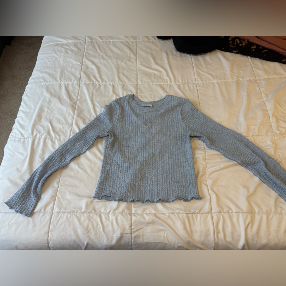 a new day Women's Light Blue Crew Neck Top